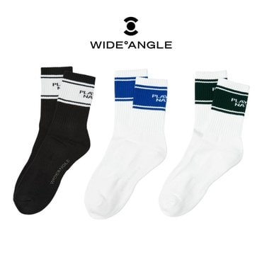 와이드앵글 25년 남성 CO 사이드 워딩 앵클 삭스 WMP25S03 블루(B6) 그린(G9) 블랙(Z1)