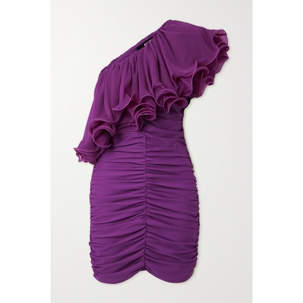 로테이트 바이 비르거 크리스텐슨 원숄더 러플 주름 시폰 미니 드레스 1647597326164632