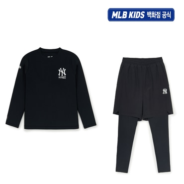 MLB키즈 (백화점공식) 25SS베이직 래쉬가드 뉴욕양키스 세트   7ASWB0553-50BKS/7ASWB1153-50BKS