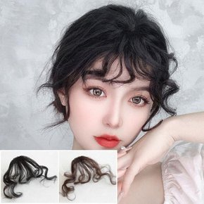 여성 여자 심플헤어 코디 꼬불 앞머리 웨이브 부분 가발