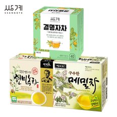  쌍계 현미녹차 40T +메밀차 40T +결명자차 40T (120T)