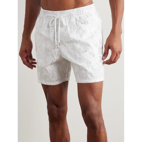 빌보콰 무피아 스트레이트 레그 미드 렝스 메탈릭 자카드 스윔 쇼츠 46376663162874788