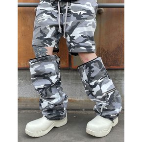 WIDE MULTI POCKET CARGO PANTS (SNOW CAMO)