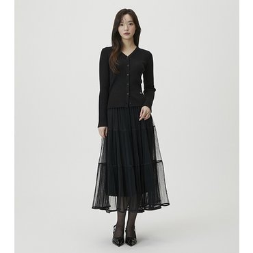 플라스틱아일랜드 티어드 샤 스커트 (PR1WS262)