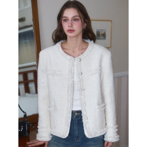 Glory Wool Tweed Jacket [Ivory]