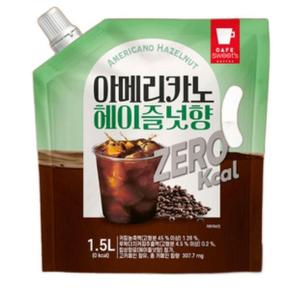 스위트카페 커피음료 아메리카노 헤이즐넛향 제로 칼로리 1.5L x 6개 대용량 파우치 액상