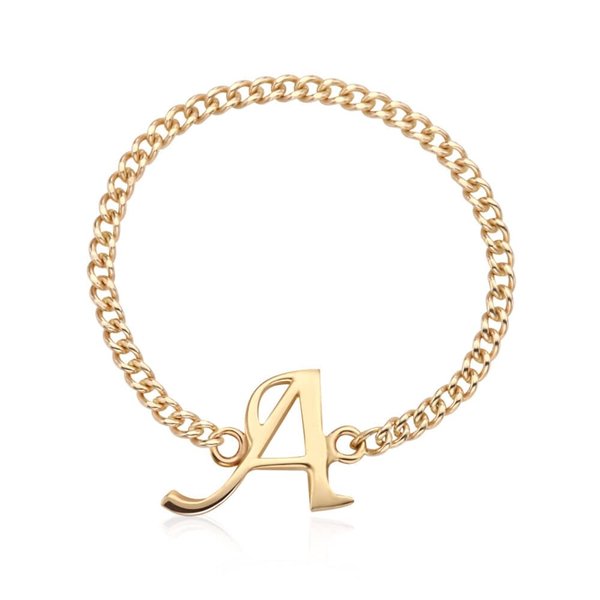 [비앤비골드] 14K 알파벳 A이니셜 레이어드 체인실반지 MPR38114