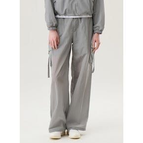 [정상가 129,000원][70% OFF] 여성 에뚜왈 우븐 카고 와이드 팬츠 GRY / QP322OPT81