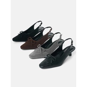 베일 소프트 보우 슬링백 힐 5cm (CW0115BK)