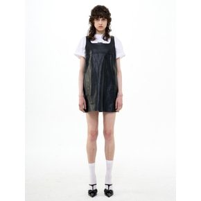 A-LINED FAUX LEATHER MINI DRESS_BLACK