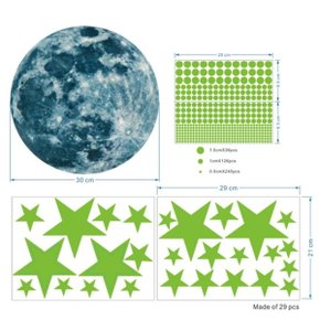 우주 달 별 아이방 침실 인테리어 야광 포인트 스티커 (W9A1141)