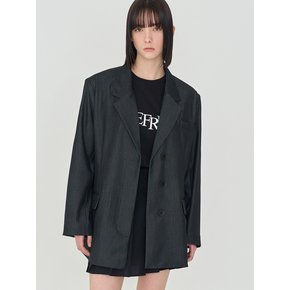 OVERFIT UNBAL SINGLE JACKET (BLACK)