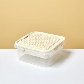 분류편한 뚜껑활용 블록정리함 26x24.5x11.2cm 크림