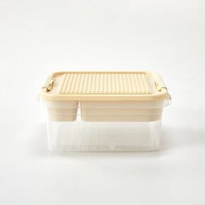 분류편한 뚜껑활용 블록정리함 26x24.5x11.2cm 크림