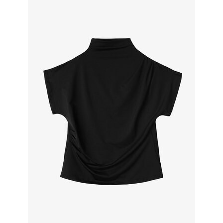 에이틴오비어 Functional drape T-shirt (black)