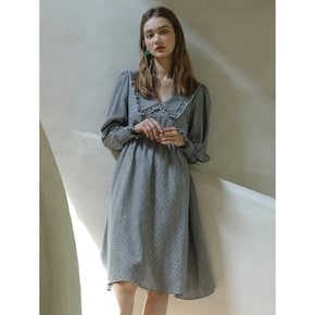 DD lantern check sleeve dress