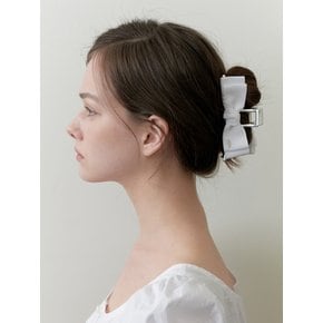 classic ribbon silver claw - white