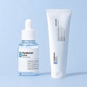 [1+1 런칭특가] No.8 히알루론 엑토인 아쿠아 앰플 50ml + No.8 히알루론 엑토인 워터 크림 80ml