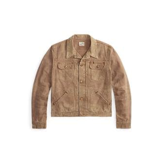 DOUBLE RL 디스트레스트 캔버스 트러커 재킷(MNRROTW16020201500)