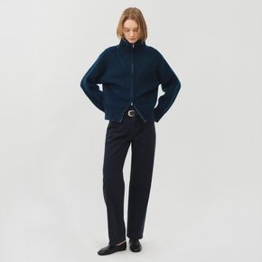 울 모헤어 하이넥 투웨이 니트 집업_틸 / WOOL MOHAIR HIGH NECK TWO-WAY ZIP-UP