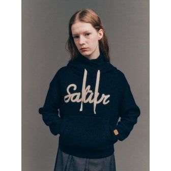 세터 아플리케 로고 캐시미어 블렌드 후드 니트_클래식 블랙