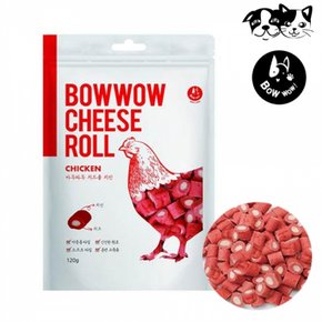 치킨맛 간식 바우와우 강아지 치즈롤 120g X ( 2매입 )