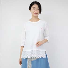 엄마옷 면 레이스 생활한복7부티셔츠 TS303096 중년여성의류/50대/60대/마담/빅사이즈