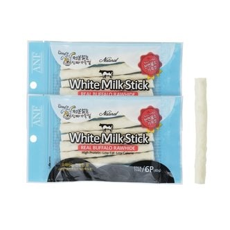  ANF 로하이드 화이트 밀크스틱 White Milk Stick 6p 강아지 천연껌 우유껌 오래 씹는 껌