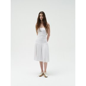 TWO-WAY SHIRRING DRESS [WHITE]
