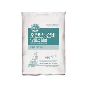 백설 명품 천일염 오천년의 신비 중간입자 소금 10kg x1개