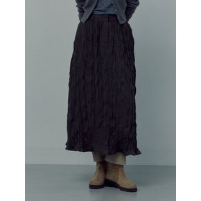 Flowing Zipper Pleats Skirt(chacoal)