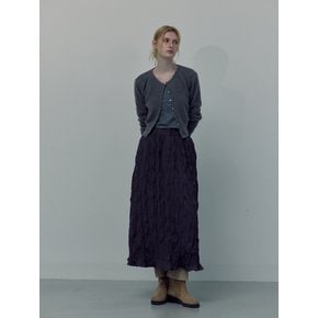 Flowing Zipper Pleats Skirt(chacoal)