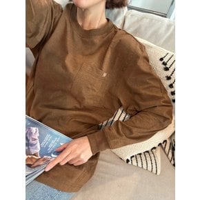 25 FW 남녀공용 헤비웨이트 헤더드 긴팔 포켓 티셔츠 2색 택1 WL450