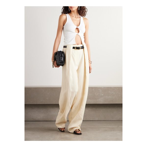 크리스토퍼 에스버 컷아웃 트위스트 프론트 골지 니트 탱크 화이트 46376663162891727