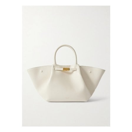 DEMELLIER 드멜리어 뉴욕 미디 텍스처 가죽 토트 화이트 1647597357778884