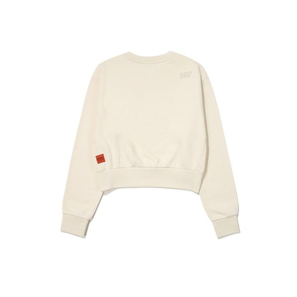 [시흥점] 여성 빈티지 로고 크롭 맨투맨 아이보리 SDFMRFO06IVR