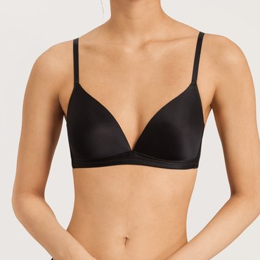 한로 Satin Deluxe Padded 소프트컵 브라 (BLACK 71071)