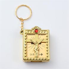  스페인어 예수 미니 성서 키체인 프레임 포함 기독교 책 펜던트 지갑 걸이 장식 종교 기념품 선물