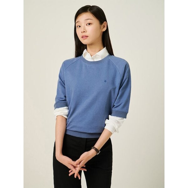 피그먼트 반소매 스웨트 셔츠  블루 (BF5742C04P)