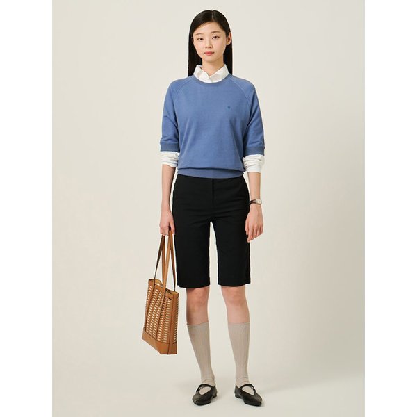 피그먼트 반소매 스웨트 셔츠  블루 (BF5742C04P)