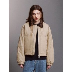 Soft-Canvas Padded Work Jacket (BEIGE)