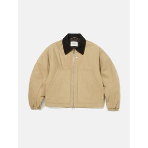 Soft-Canvas Padded Work Jacket (BEIGE)