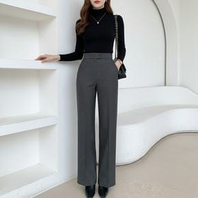 / 클래식 핀스트라이프 스판 슬랙스 팬츠 와이드 일자 정장 바지 겨울 출근룩