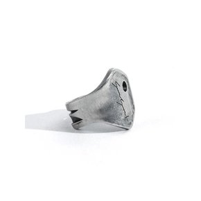 SEWN SWEN SILVER KEY FLEXIBLE JAZZ LOGO RING
