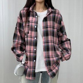 레트로 오버핏 체크 남방 6컬러_P384843600