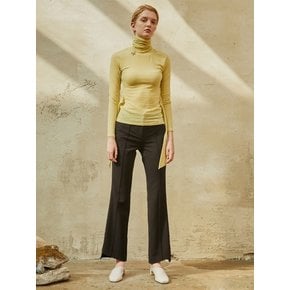 waist tie turtleneck_lemon green