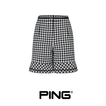 핑 [24  S/S]     여성  체크  테잎 장식  반바지       121D2PS783    (출시가 218,000)