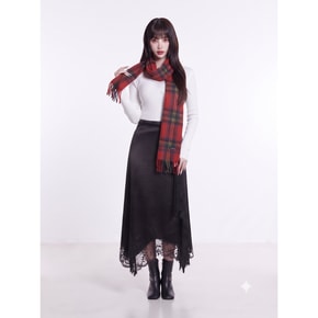울혼방 와이드 체크 머플러 레드 ER4OAM01_P431721362