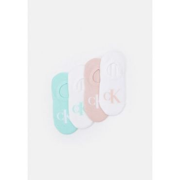 Calvin Klein 4267091 Calvin Klein WOMEN FOOTIE HIGH CUT LOGO 4 PACK - Trainer socks pink/turquoise