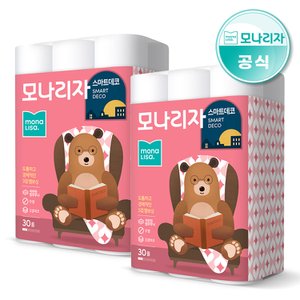 모나리자 스마트데코 3겹 화장지 27M*30롤 2팩 (총60롤)